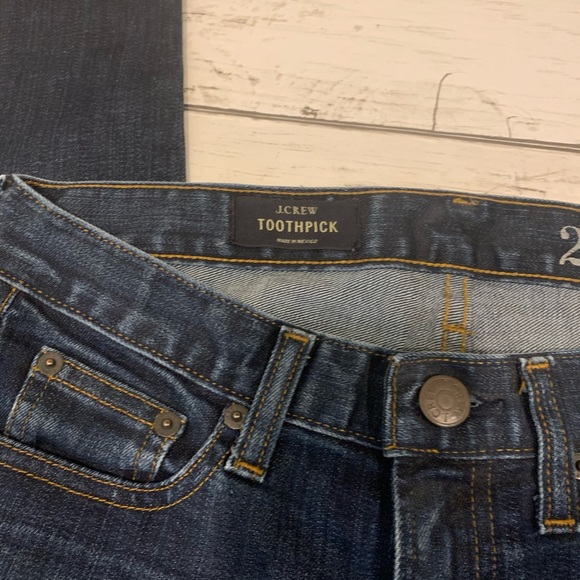 J. Crew toothpick jeans ankle size 26 dark denim - Picture 6 of 9